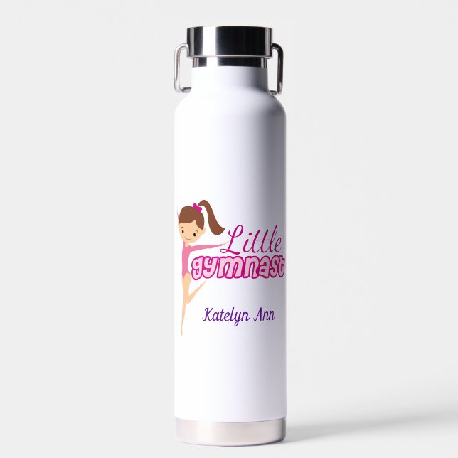 Niedliche Kleine Gymnast Pink Custom Gymnastik Kin Trinkflasche (Vorne)
