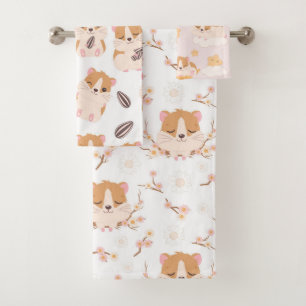 Niedliche Kleine Hamster Drei Muster Badhandtuch Set