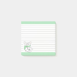 Niedliche kleine Hamster Monogram Green Notes Post-it Klebezettel