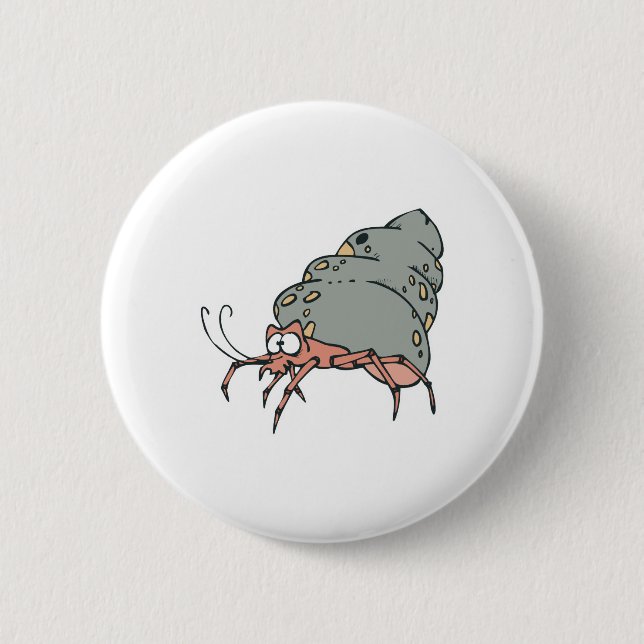 niedliche kleine Hermitkrabbe Button (Vorderseite)