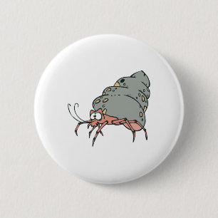 niedliche kleine Hermitkrabbe Button