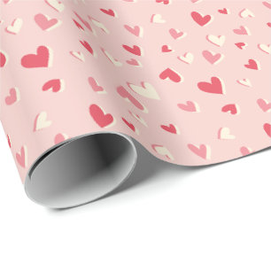 Niedliche kleine Herzen in Rosa Geschenkpapier