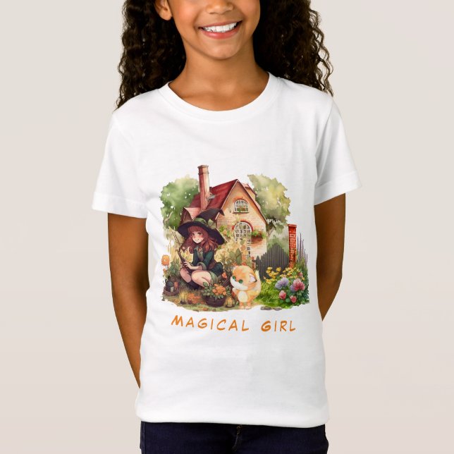 Niedliche kleine Hexe | Magisches Mädchen T-Shirt (Vorderseite)