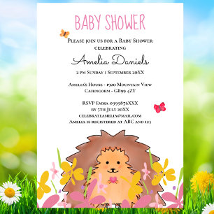 Niedliche Kleine Igel Babydusche Einladung