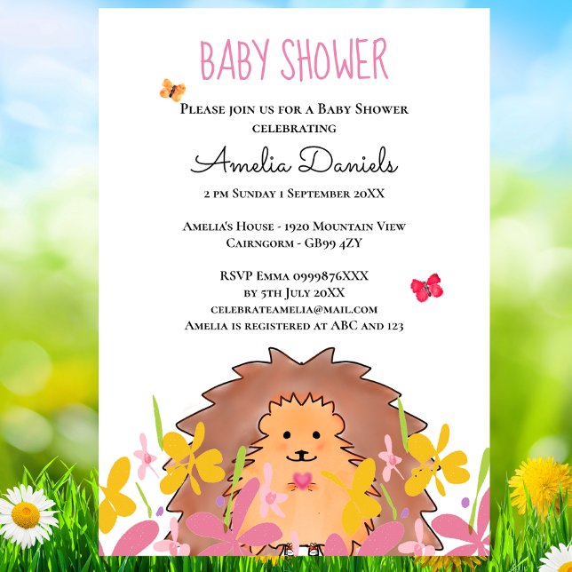 Niedliche Kleine Igel Babydusche Einladung (Von Creator hochgeladen)