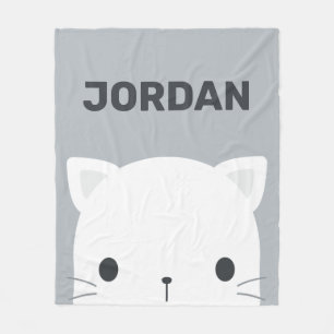Niedliche kleine Katze mit Personalisiertem Namen Fleecedecke
