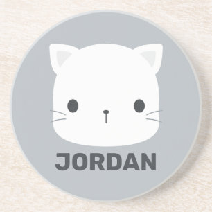 Niedliche kleine Katze mit Personalisiertem Namen Getränkeuntersetzer