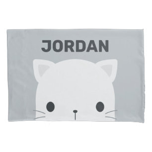 Niedliche kleine Katze mit Personalisiertem Namen Kissenbezug