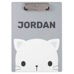 Niedliche kleine Katze mit Personalisiertem Namen Klemmbrett