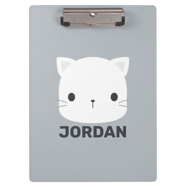 Niedliche kleine Katze mit Personalisiertem Namen Klemmbrett (Vorderseite)
