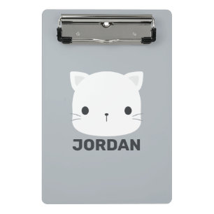 Niedliche kleine Katze mit Personalisiertem Namen Mini Klemmbrett