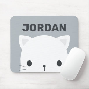Niedliche kleine Katze mit Personalisiertem Namen Mousepad