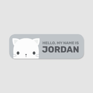 Niedliche kleine Katze mit Personalisiertem Namen Namensschild
