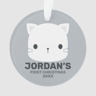 Niedliche kleine Katze mit Personalisiertem Namen Ornament