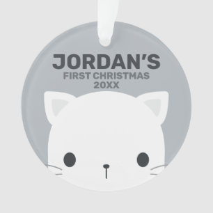 Niedliche kleine Katze mit Personalisiertem Namen Ornament