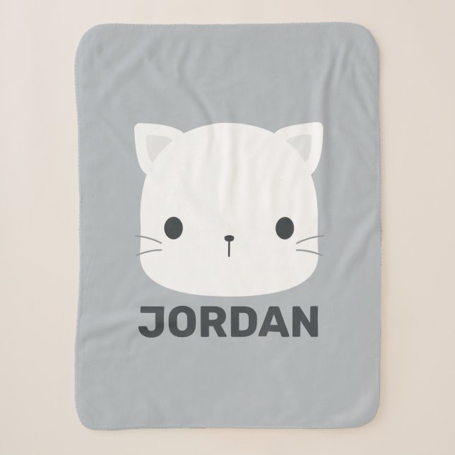 Niedliche kleine Katze mit Personalisiertem Namen Sherpadecke (Vorderseite)