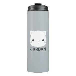 Niedliche kleine Katze mit Personalisiertem Namen Thermosbecher