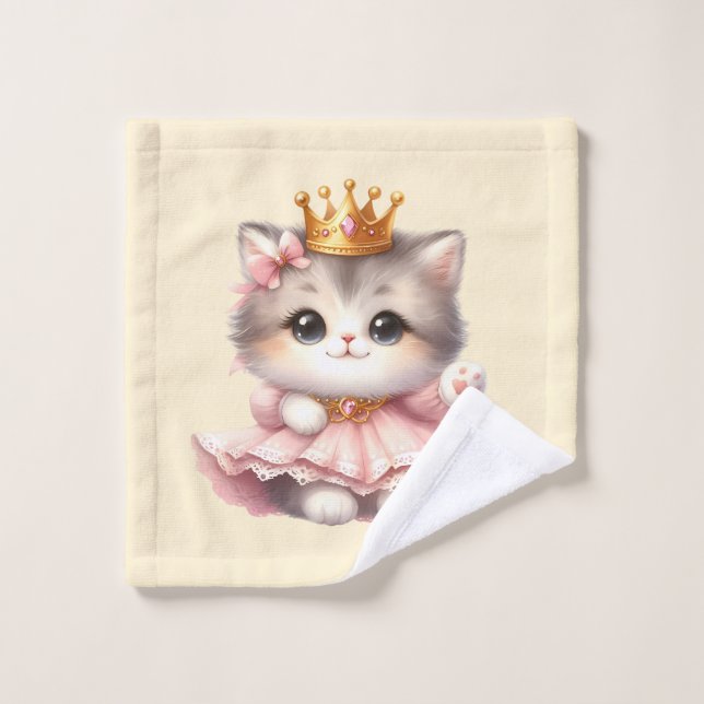 Niedliche kleine Kitten Princess Waschlappen (Waschlappen)