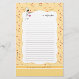 Niedliche kleine Küche Briefpapier-Blätter Briefpapier