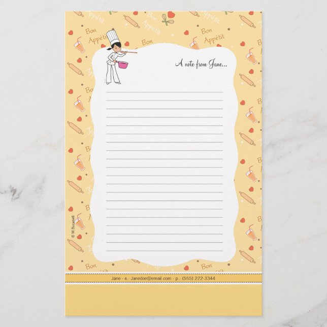 Niedliche kleine Küche Briefpapier-Blätter Briefpapier (Vorderseite)