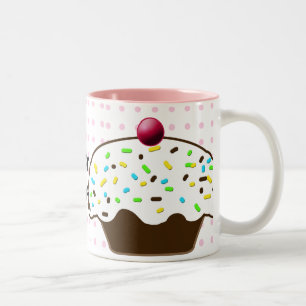 Niedliche kleine Kuchen Zweifarbige Tasse