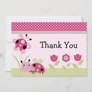 Niedliche Kleine Ladybugs Babydusche Danke Karte