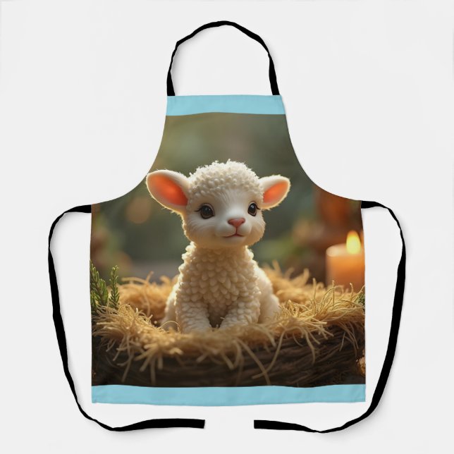 NIEDLICHE KLEINE LAMB IM MANGER SCHÜRZE (Vorderseite)