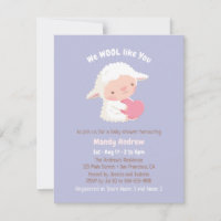 Niedliche Kleine Lamm-Umarmung Herz-Baby-Dusche