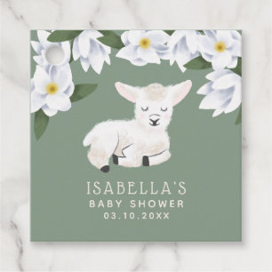 Niedliche Kleine-Lammgeschlecht-Neutral-Babydusche Geschenkanhänger