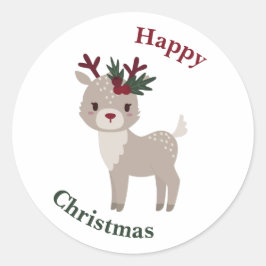Niedliche kleine Liebe Glückliche Weihnachtsaufkle Runder Aufkleber
