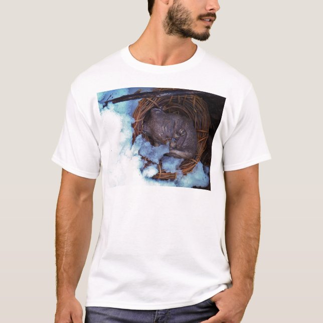 niedliche kleine Maus im Schnee T-Shirt (Vorderseite)