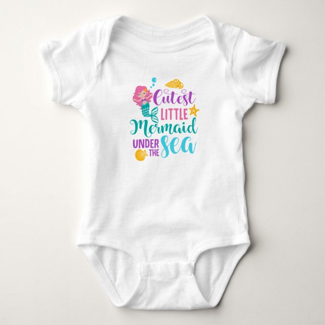 Niedliche kleine Meerjungfrau Baby Strampler (Vorderseite)