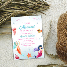 Niedliche kleine Meerjungfrau Coral Baby Dusche