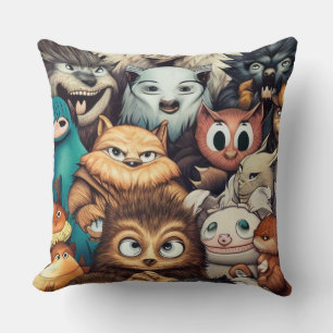 Niedliche Kleine Monster lustig, modern Kissen