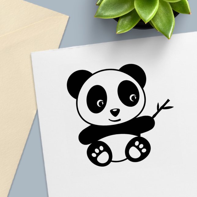 Niedliche kleine Panda mit einem Bambus-Stick Permastempel (Von Creator hochgeladen)