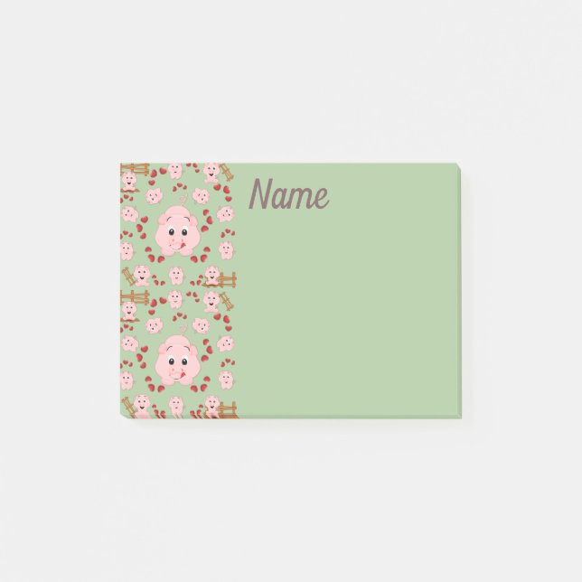 Niedliche kleine Pigmente und Herz-Muster drucken Post-it Klebezettel (Vorderseite)