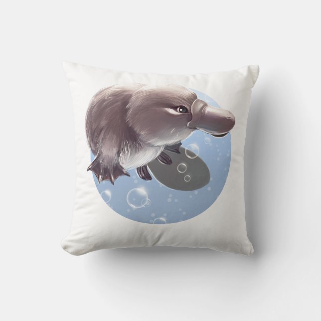 Niedliche kleine Platypus Illustration - Kissen (Vorderseite)