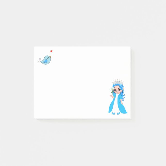 Niedliche kleine Prinzessin Post-it Klebezettel (Vorderseite)