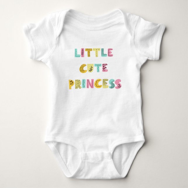 Niedliche kleine Prinzessin Typografie Baby Bodysu Baby Strampler (Vorderseite)