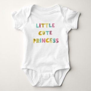Niedliche kleine Prinzessin Typografie Baby Bodysu Strampler