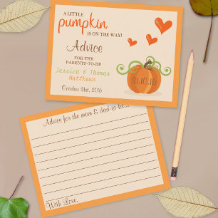 Niedliche kleine Pumpkin Baby Duschberatungskarten Hinweiskarte
