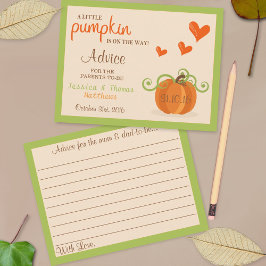 Niedliche kleine Pumpkin Baby Duschberatungskarten Hinweiskarte