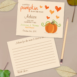 Niedliche kleine Pumpkin Baby Duschberatungskarten Hinweiskarte