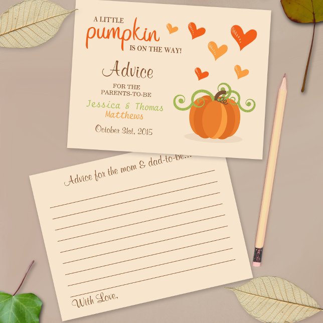 Niedliche kleine Pumpkin Baby Duschberatungskarten Hinweiskarte (Von Creator hochgeladen)