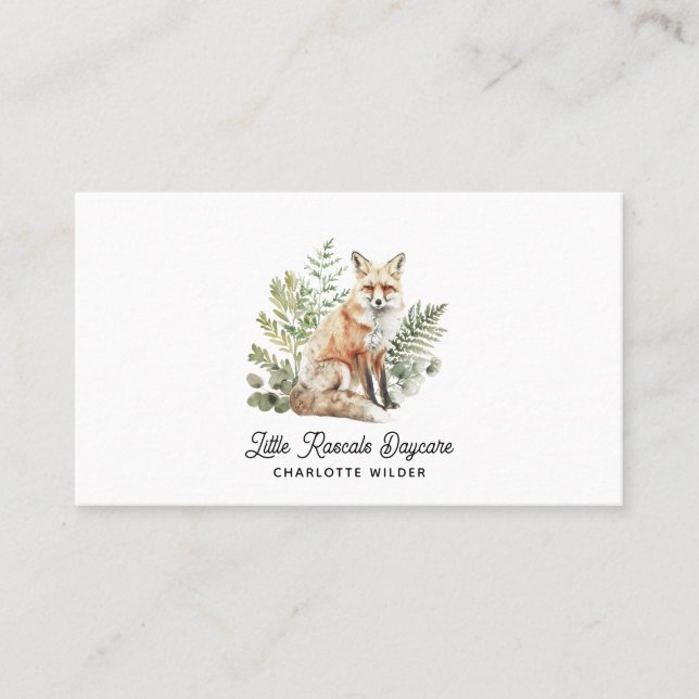 Niedliche Kleine Raccoon Daycare Business Card Visitenkarte (Vorderseite)
