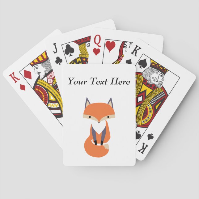 Niedliche kleine roter Fox-Illustration Spielkarten (Rückseite)