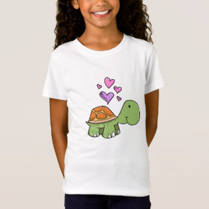 Niedliche kleine Schildkröte mit Liebe-Herz-T - T-Shirt