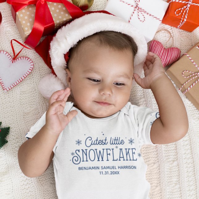 Niedliche kleine Schneeflocken-Baby's erste Weihna Baby Strampler (Von Creator hochgeladen)