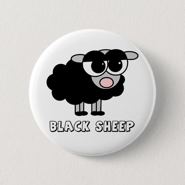 Niedliche kleine schwarze Schafe Button (Vorderseite)