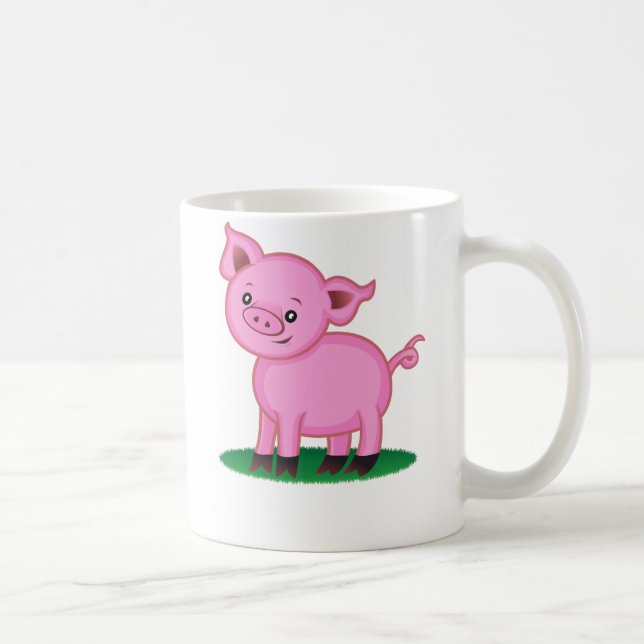 Niedliche kleine Schwein-Tasse Kaffeetasse (Rechts)